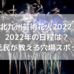 北九州芸術花火2022 2022年の日程は？地元民が教える穴場スポット！