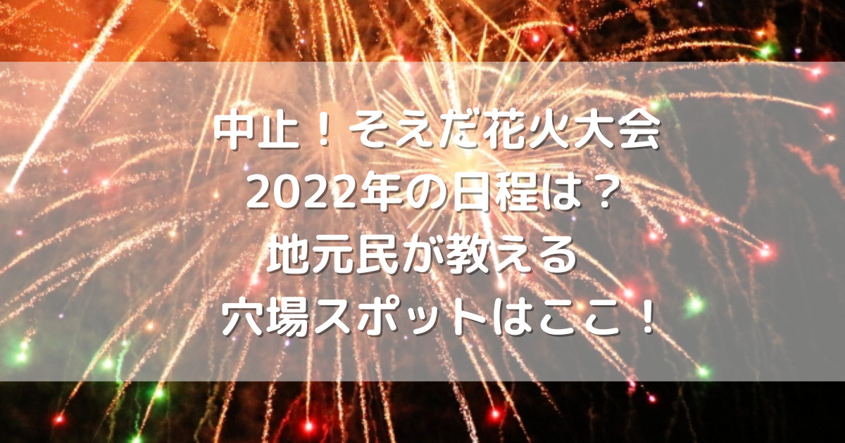 中止 そえだ花火大会 22年の日程は 地元民が教える穴場スポットはここ