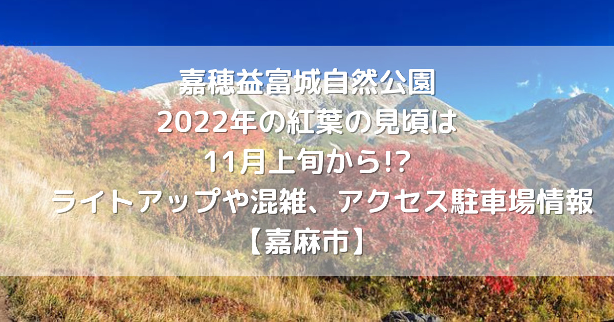 嘉穂益富城自然公園 22年の紅葉の見頃は11月上旬から ライトアップや混雑 アクセス駐車場情報 嘉麻市